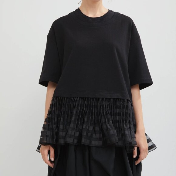 jw anderson cropped sweat top with pleated hem - Picture 3 of 5